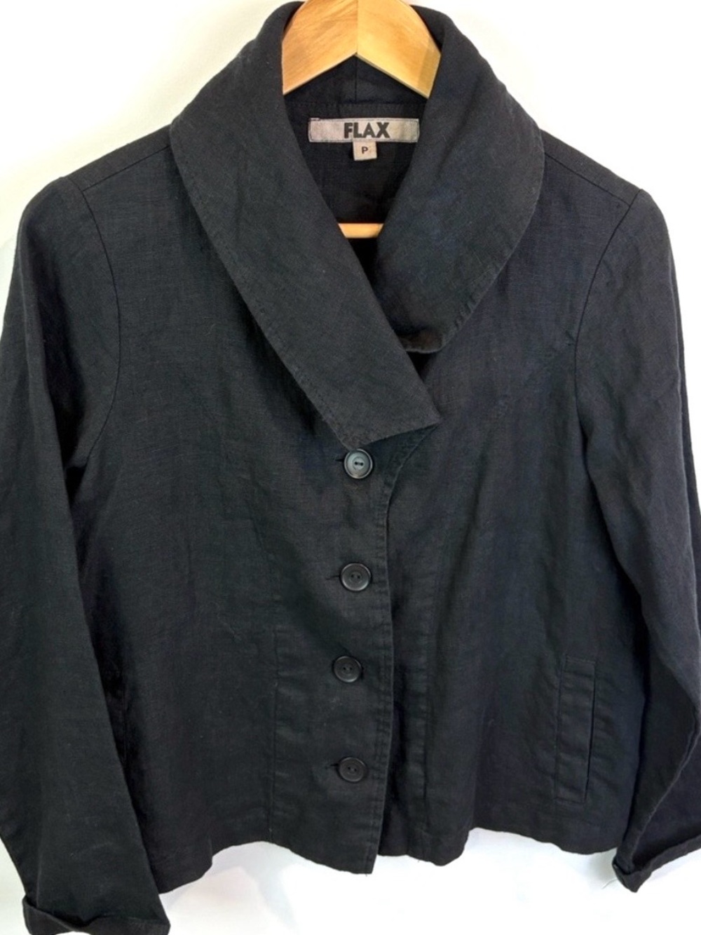 Flax 100% linen black/ Charcoal Blazer size S